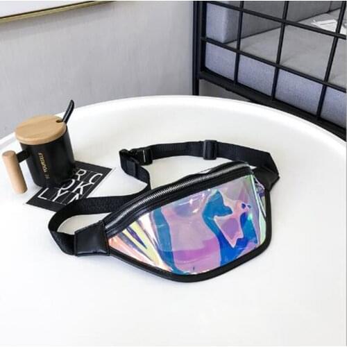 New Bags For Women Waist Bag Fashion Laser Belt Purse Small Purse Creative Mobile Phone Package Black Waist Packs