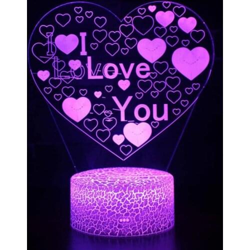 Wholesale Valentines Day gift 3d Desk La I Love You Diy Men And Women Birthday Creative Gift Table Lamps For Living Room