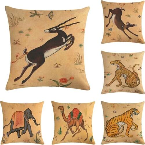 1Pcs 45*45cm Kinds of Animal Camel Pattern Cotton Linen Throw Pillow Cushion Cover Car Home Sofa Decorative Pillowcase