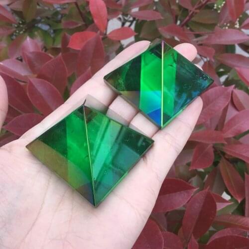 Natural Green Aura Quartz Pyramid aura quartz crystal Chakra Pyramid