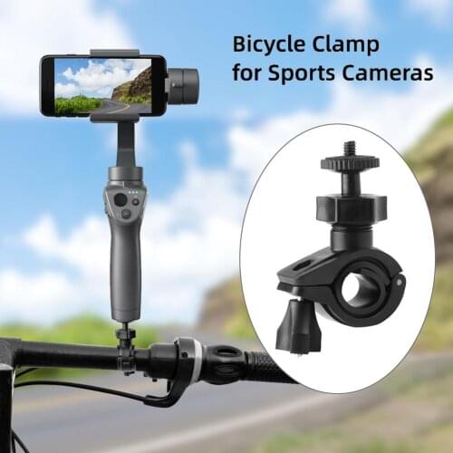 Adjustable Bicycle Camera Mount Holder Bike Clip for Insta360 One X Sport Camera Compatible with OSMO Mobile 3/2 Black