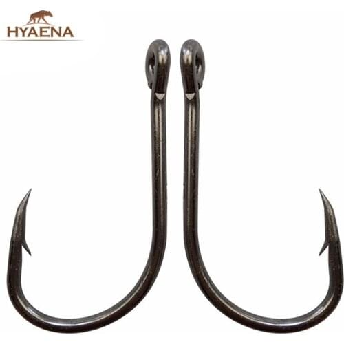 Hyaena 200pcs 9260 Black High Carbon Steel Fishing Hooks 2/0 3/0 4/0 5/0 6/0 7/0 8/0 Offset Faultless Oshaughnessy Fishhooks
