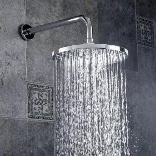 Shower Faucets Chrome Silver Wall Mount Bathroom Faucet Set Rain Shower Head Waterfall Hand Shower 1 Handle Mixer Tap