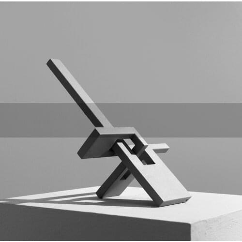 Modern Gray Metal Mirror Folding Abstract Gun Shade Ornaments Decoration Model House Sales Office Porch Living Room Arts Craft