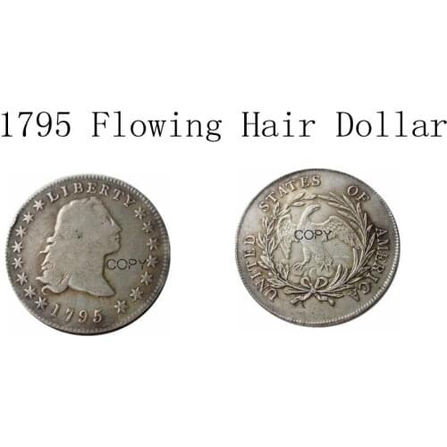 US 1794 1795 Flowing Hair Dollar Silver Plated Copy Coins