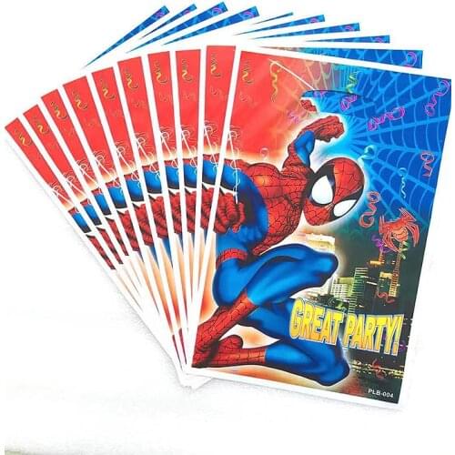 Cartoon Superhero Theme Gift Bag Party Supplies Favor Accessory Happy Kids Boys Birthday Party Decoration Shopping Gift Bag 6Pcs