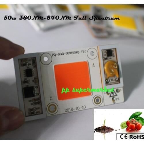 50W 170-265V High Power led chip built-in driver 380NM-840NM Full Spectrum LED 10pcs /lot