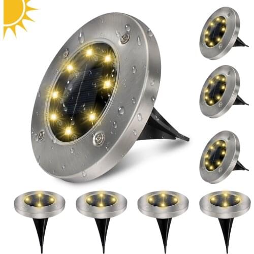 LED Solar Ground Lights 4-16LEDs Outdoor Pathway Sensing Lighting Street Landscape Lamp IP65 Waterproof Lawn Underground Light