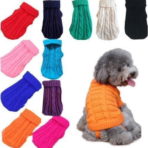 Pet Dog Sweaters Winter Pet Clothes for Small Dogs Warm Sweater Coat for Cats Knitting Crochet Cloth Dog Coat Sweater Knitwear