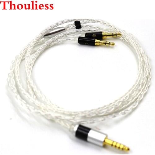 Thouliess HIFI 8Cores 7N OCC Silver Plated Balanced Headphone Upgrade Cord Cable For Hifiman SUNDARA he400i he400s HE560 2x3.5mm