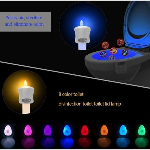 Motion Sensor Smart Toilet Hanging Backlight Multi Function LED Luminaria Battery Powered WC Toilet Seat Night Light