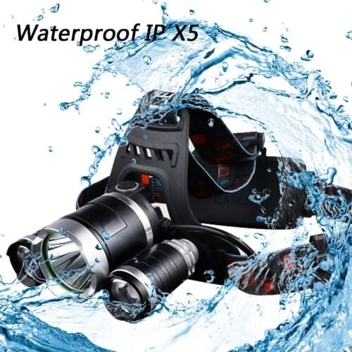 Z25 LED Headlight Flashlight 3x Xml 3xt6 Non-zoomable Rechargeable Bulb 2x18650 Battery T6 Night Fishing Running Camping Hunting