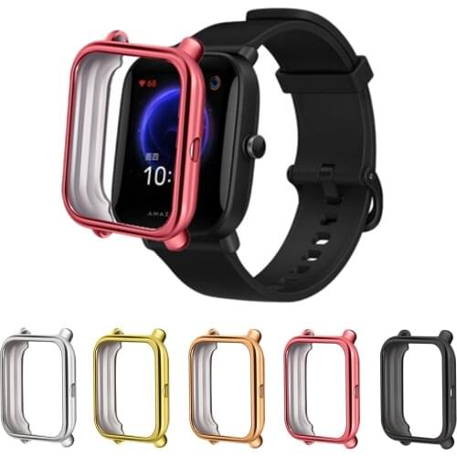 Plating TPU Case Cover For Xiaomi Huami Amazfit Bip U Pro / Bip Lite / GTS 2 Mini Frame Bumper Smart Watch Case Protective Shell