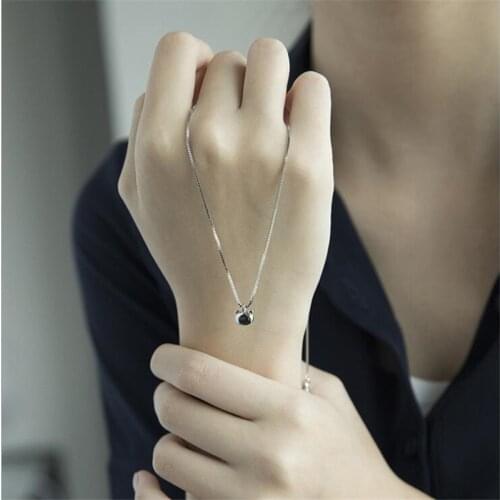 Korean Fashion Cute Cat Fresh Temperament Clavicle Chain 925 Sterling Silver Necklace for Women Female Accessory Gifts SN155