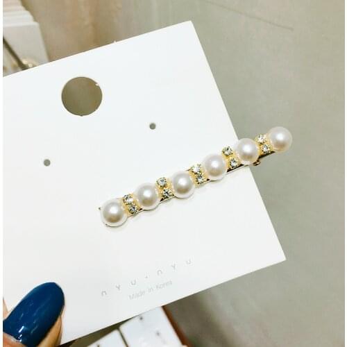 2019 New Rhinestone Big Pearl Hairpin Wild Small Fresh Girl Wedding Hair Accessories Hair Pins For Women Wedding Headband