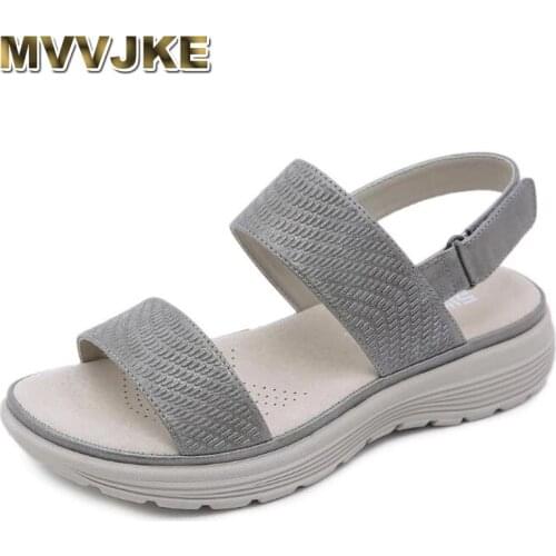 MVVJKE 2021 Summer Women Sandals Shoes Woman Vintage Ladies Flat Gladiator Sandals Shoes Platform zapatos mujer