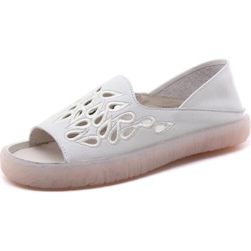 Women Flat Summer Sandals Sewing thread Hollow Fashion Platform Shoes Female Casual Footwear