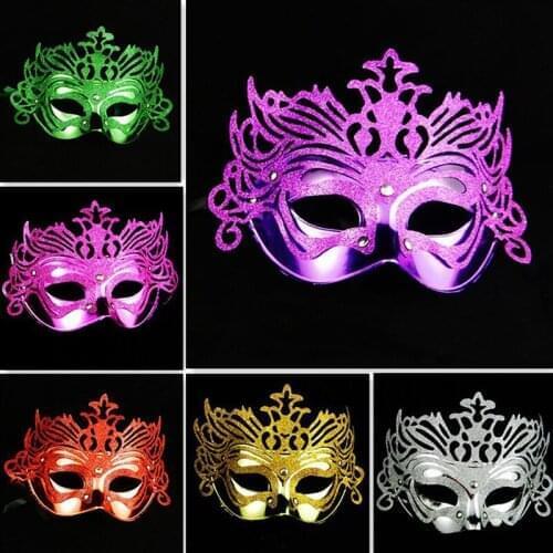 Women Princess Crown Glitter Gold Wedding Mask Halloween Dance Party Mask Floral Imperial Crown Eye Mask Masquerade Supplies