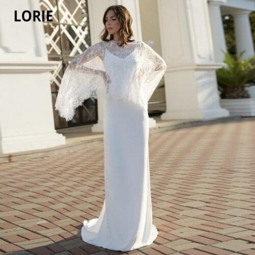 LORIE Simple Mermaid Wedding Dresses With Blouse Two Pieces Ivory White Boho Bride Gown 2021 vestidos de novia