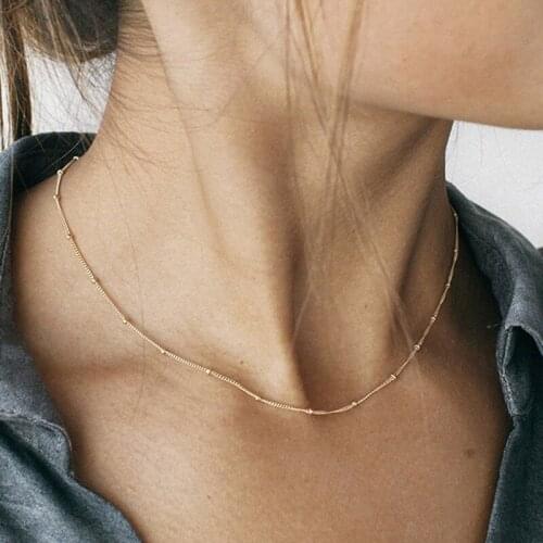 Boho Fashion New Vintage Round Beads Pendant Gold Silver Color Necklaces For Women 2021 Multilevel Necklace Jewelry Gift