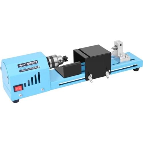 1 Set 150W Mini Wood Lathe Machine Speed Adjustable Rotary Tool Buddha Pearl Lathe Grinding Polishing DIY Woodwork Tool 12V/24V