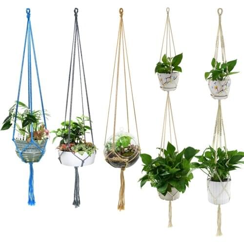 1PC Handmade Macrame Plants Hanger Hook Retro Flower Pot Hange Hanging Rope Holder String Home Garden Balcony Wall Art Decor