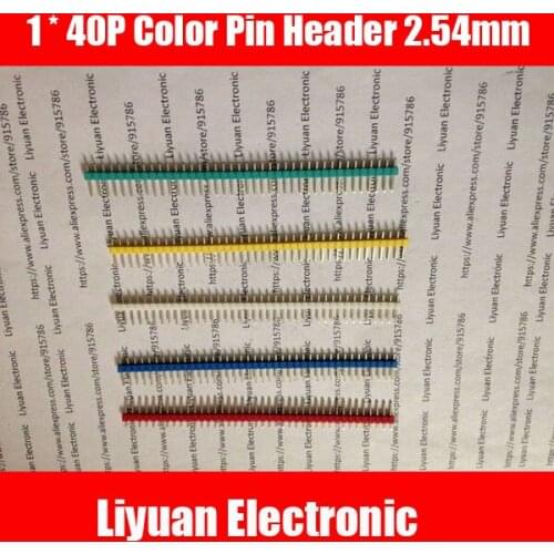 100pcs 1 * 40P Color Pin Header /2.54mm pitch single row needle /Single row straight pins Red Green Blue Yellow White
