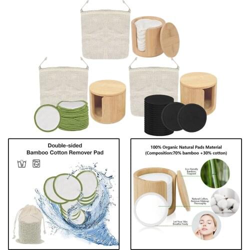 16 Pcs Makeup Remover Pads Organic Bamboo Cotton Pads For All Skin Types