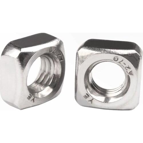 2/50pcs High Quality M3 M4 M5 M6 M8 M10 M12 DIN557 GB39 304 A2-70 Stainless Steel Metric Threaded Square Nut Foursquare Quadrate