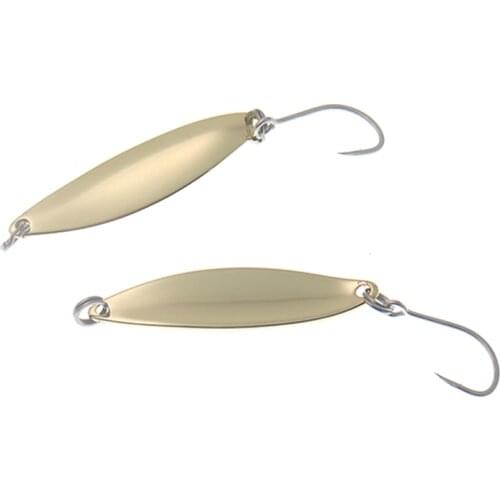 2pcs/lot Spoon Fishing Lure 46mm/5g Trout Spoon Sequins Blood trough Single Hook Hard Baits Metal Lure Fishing Tackle Isca
