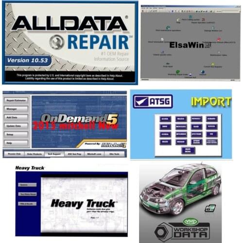 2020 Best Auto Repair Alldata Software V10.53 mit//chell OD 5 software 2015 atsg Vivid workshop Elsawin1tb harddisk hdd all data