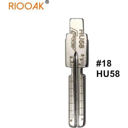 5pcs HU58 #18 Lishi 2 In 1 Key Blade Uncut Metal Shearing Teeth Blank Engraved Line Blade for Old BMW