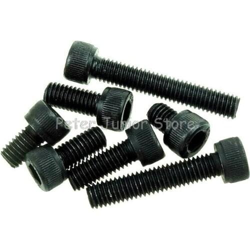 50 pc/lot Metric thread M1.6,M2,M2.5,M3 Black 12.9 Grade Alloy Steel Allen Hex Socket Cap Head Screw Bolt DIN912