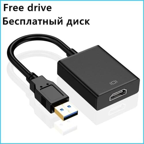 1080P USB 3.0 to HDMI-compatible Male to Female Converter Adapter Cable Multi Display Adater Gold Plated for Desktop Laptop HDTV