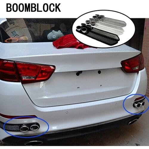 BOOMBLOCK 2pcs/set Car 3D Cool Carbon Exhaust Pipe Stickers For Peugeot 307 206 Jeep Ford Focus 2 3 VW Polo Golf 4 5 7 Touran T5
