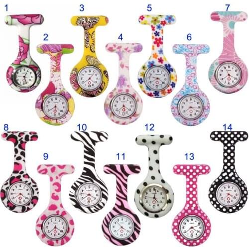 Nurse Watches Printed Style Clip-on Fob Brooch Pendant Pocket Hanging Doctor Nurses Medical Quartz Watch NOV99