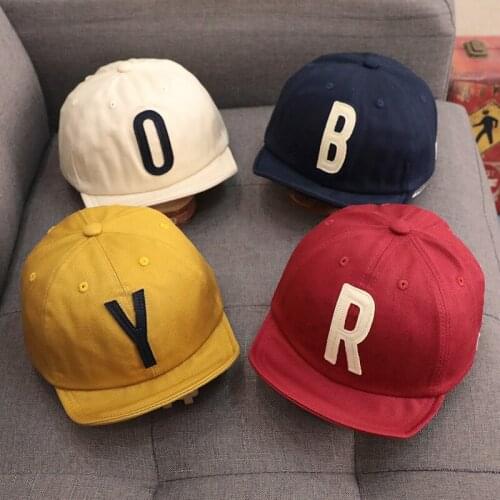 Spring Autumn Childrens Hats Korean Edition Fashion Toddler Baby Baseball Cap Pure Color Letters Visors Boy Girl Snapback Hats