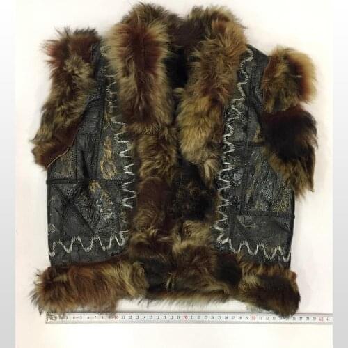 Kids Real Fur Vest Autumn Winter Warm Vaist Childrens Outerwear One Size Vaistcoats