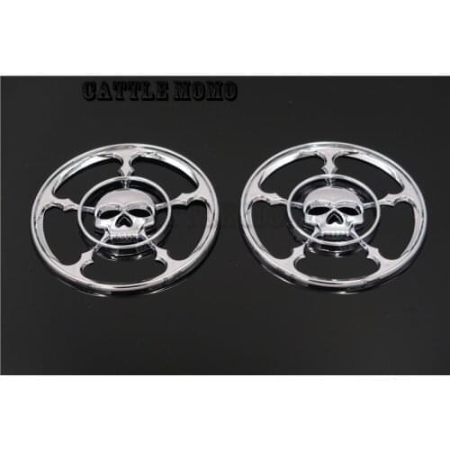 Skull Speaker Trim Grill Cover For Harley Touring Electra Street Glide 1996 1997 19998 1999 2000-2013 Speaker Grills Cover