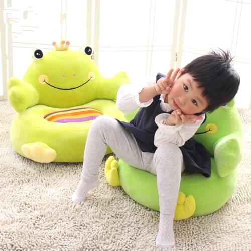 Dorimytrader Kawaii Plush Animals Frog Chick Owl Penguin Kids Sofa Chair Stuffed Anime Toys Cushion Gifts for Children