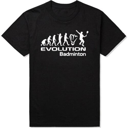 Evolution Of Badminton Birthday Funny Unisex Graphic Fashion New Cotton Short Sleeve T Shirts O-Neck Harajuku T-shirt