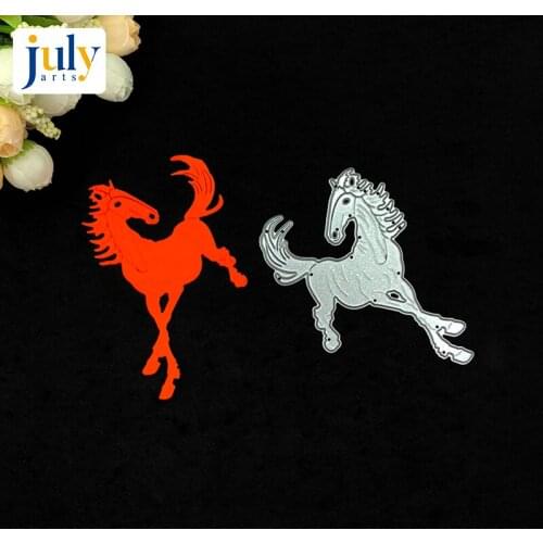 Julyarts 6*10cm Cutting Die Silver Horse Embossing Stencil DIY Scrapbook Paper Album for Handwork Creative Carbon Steel Material
