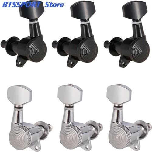 Guitar String Peg Locking Tuners Tuning Pegs Guitar Silver&Black 6R&6L&3R3L for choose Machine Head Guitar Parts & Accessories