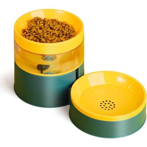 Pet Cat Bowl Automatic Feeder Dog Cat Food Bowl With Water Fountain Double Layer Drinking Raised Stand Dish Bowls For Cats