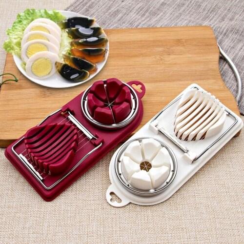 Multifunctional household egg cutter stainless steel 2 in 1 egg cutter fruit egg preserved egg slice kitchen slicing tool