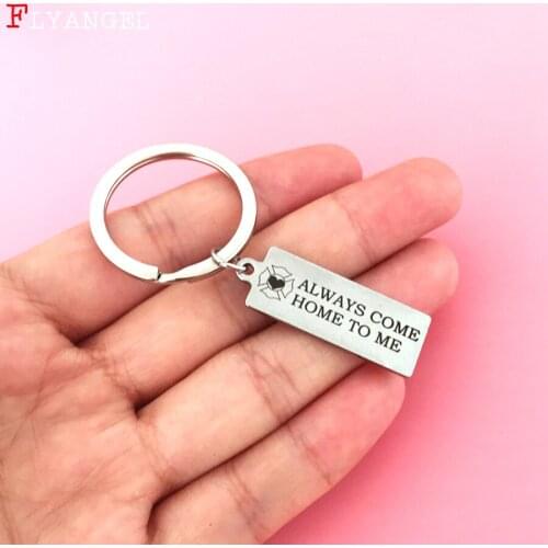 Fashion Jewelry Women Keyring Engraved Always come home to me For Couples Boyfriend Girlfriend Husband Valentine Gifts Keychain