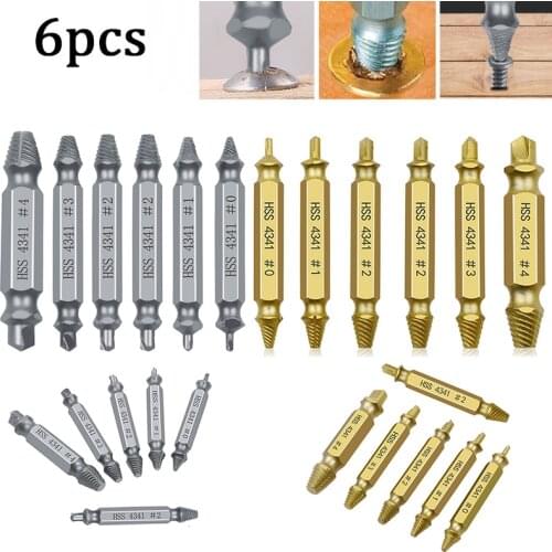 5/6pcs Damaged Screw Extractor Drill Bits Guide Set Broken Speed Out Easy out Bolt Stud Stripped Screw Remover Tools Set AA