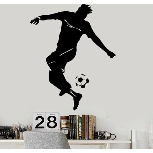 Wall Decal Soccer Player Ball Sports Vinyl Wall Stickers Interior Art Home Decoration Boys Room Bedroom Wall Poster Murals S413