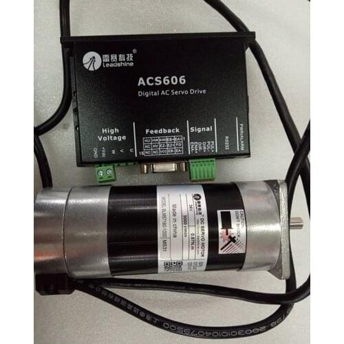 New CNC servo system Leadshine servo drive ACS606 work 36-60 VDC and a Brushless servo motor BLM57180-1000 encoder is 1000 lines