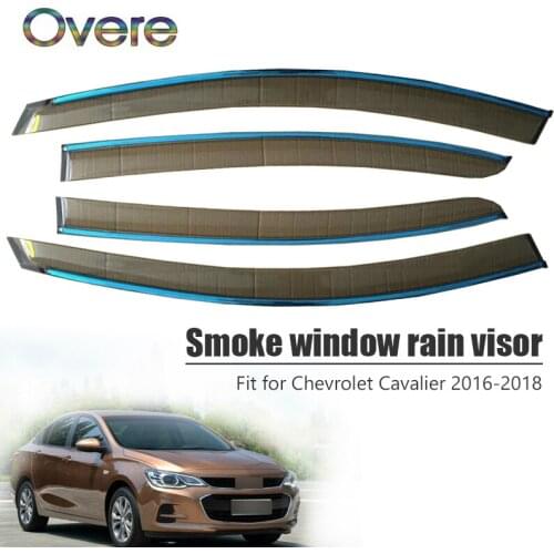 Overe 4Pcs/1Set Smoke Window Rain Visor For Chevrolet Cavalier 2016 2017 2018 Styling Awnings Shelters Guard Accessories